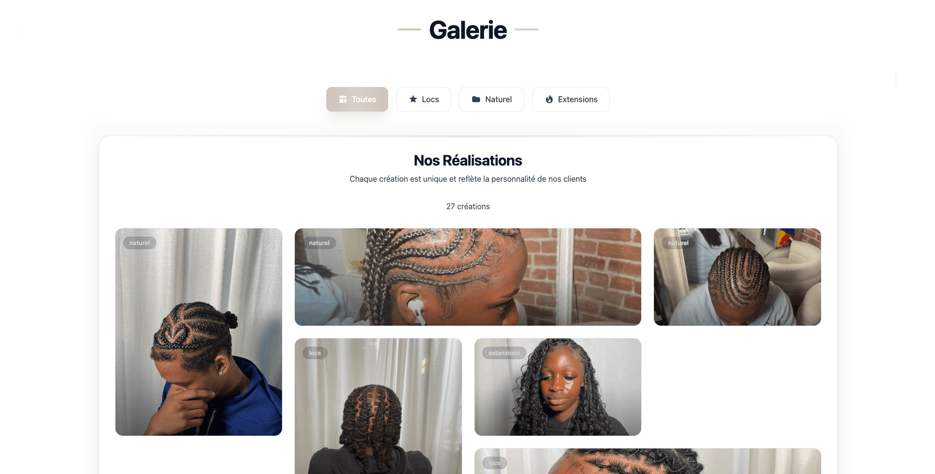 Screenshot of Hairluxxury project